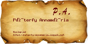 Péterfy Annamária névjegykártya