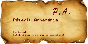 Péterfy Annamária névjegykártya