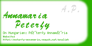 annamaria peterfy business card